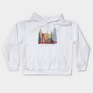 Bratislava skyline poster Kids Hoodie